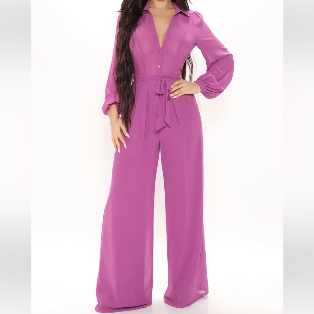Fashion Nova Like Me Better Jumpsuit Magenta
